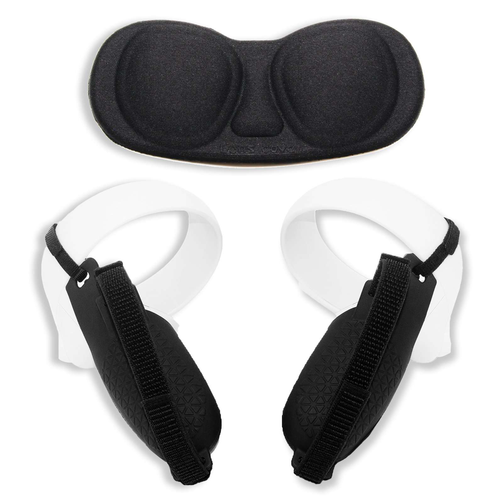 VR controller silicone protective cover and VR headset eye mask.