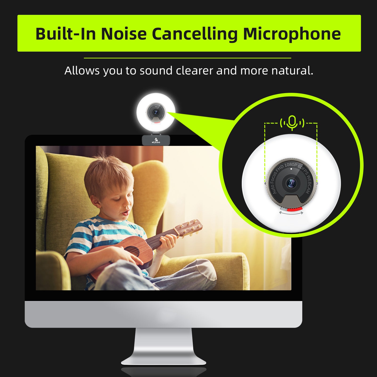 The N960E with built-in noise-canceling microphones can record a singing child's voice.