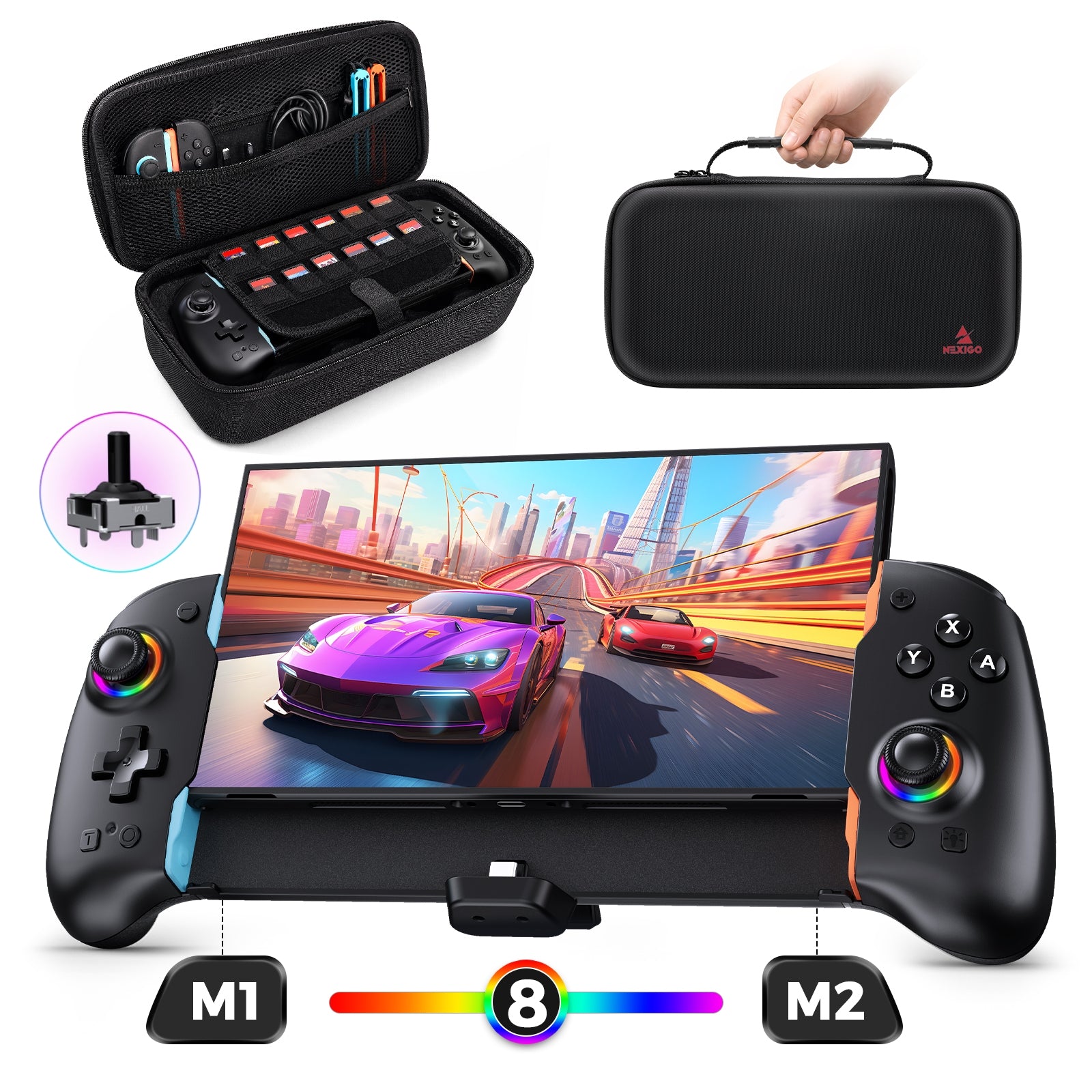 NexiGo Gripcon Controller with HDMI & RGB Indicators for Switch 2