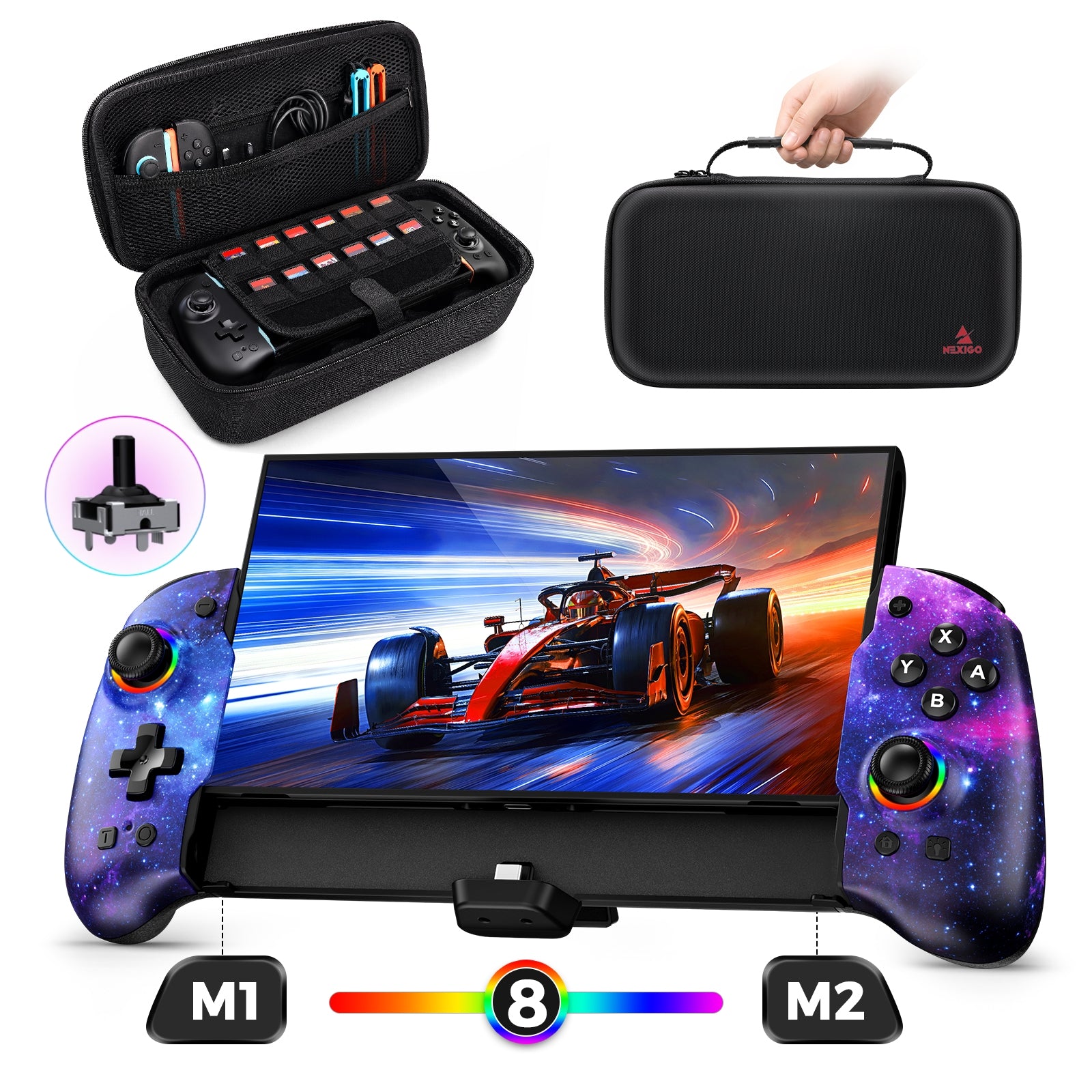 NexiGo Gripcon Controller with HDMI & RGB Indicators for Switch 2
