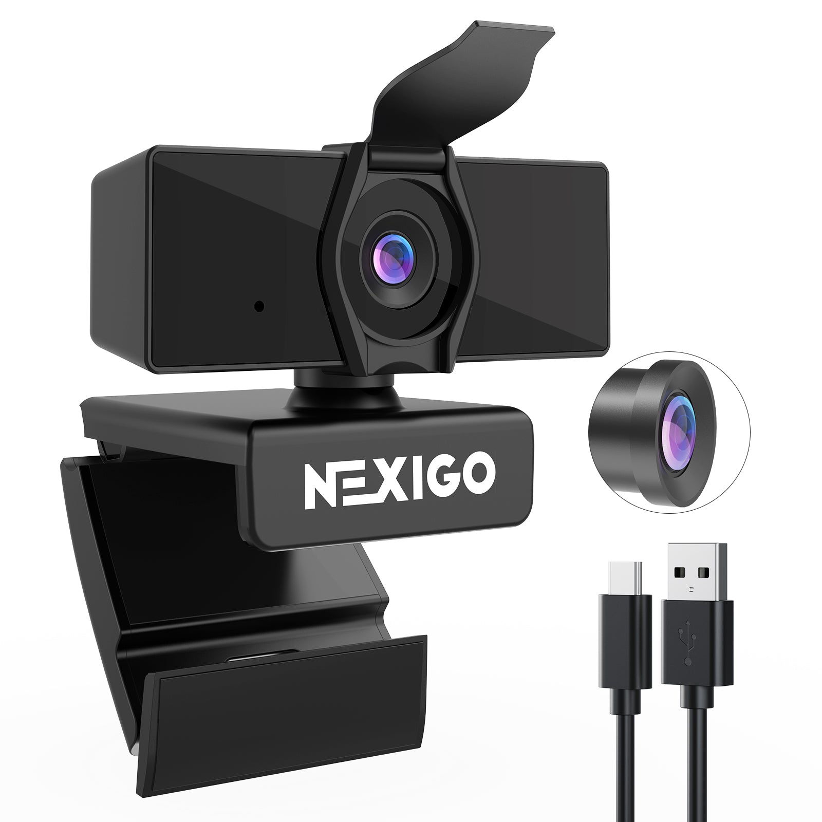 NexiGo N660 Pro (Gen 2) 1080P Webcam with Distortion-Free Lens