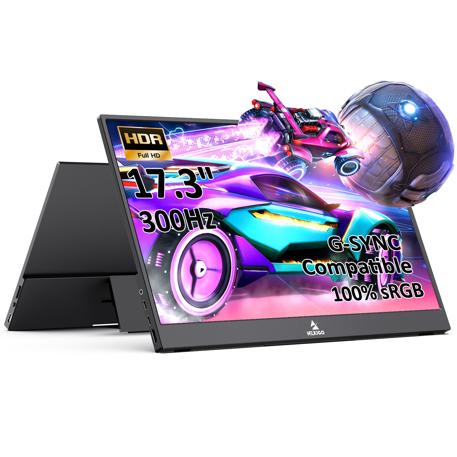 NexiGo NG17FGQ-S 300Hz 17.3 Inch Portable Monitor w/ Kickstand Monitors - NexiGo