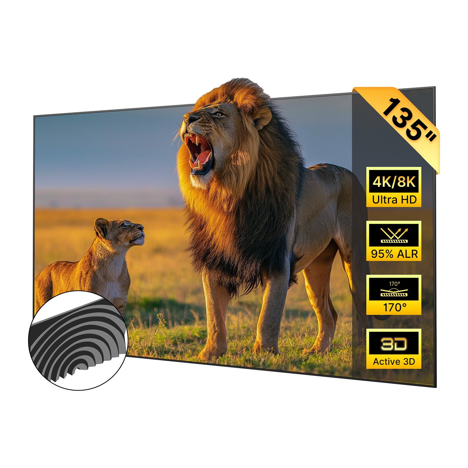 NexiGo 150'' ALR Fresnel Projector Screen consumerelectronics - NexiGo