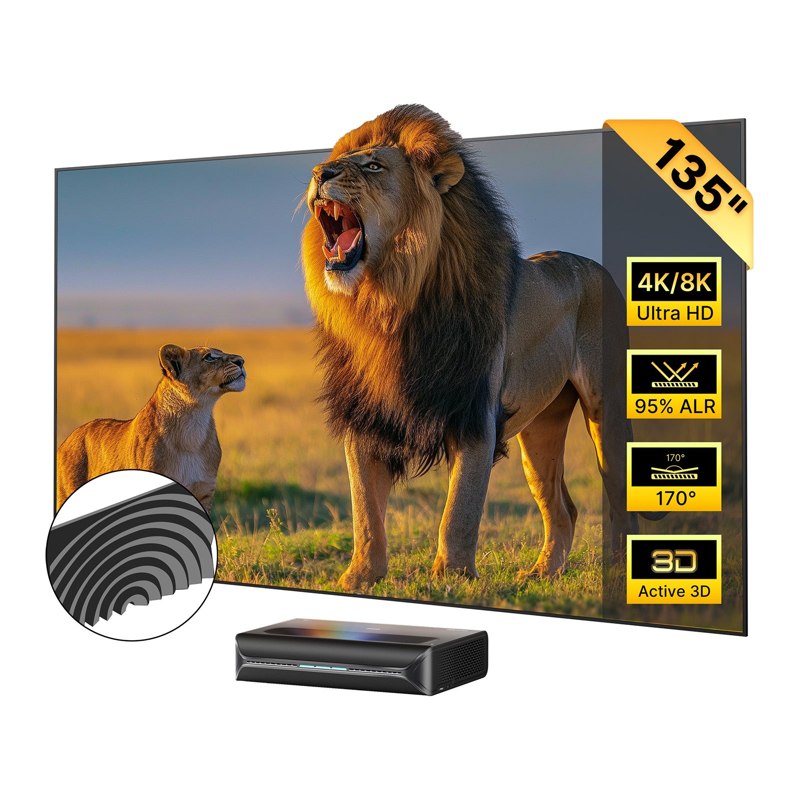 NexiGo 150'' ALR Fresnel Projector Screen consumerelectronics - NexiGo