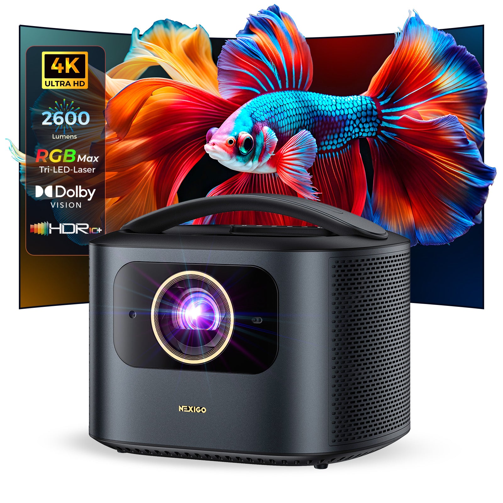 NexiGo TriVision Ultra 4K Tri-LED-Laser Projector - Thumbnail 4