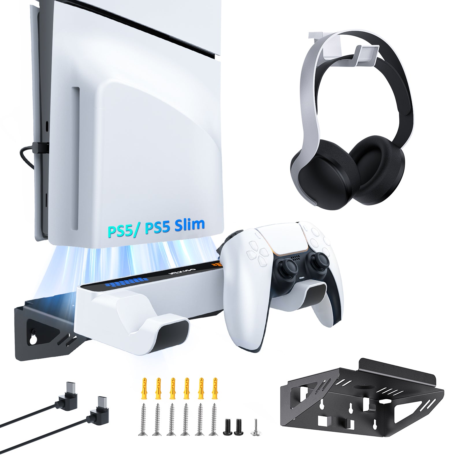 NexiGo PS5 Wall Mount Kit with Charging Station