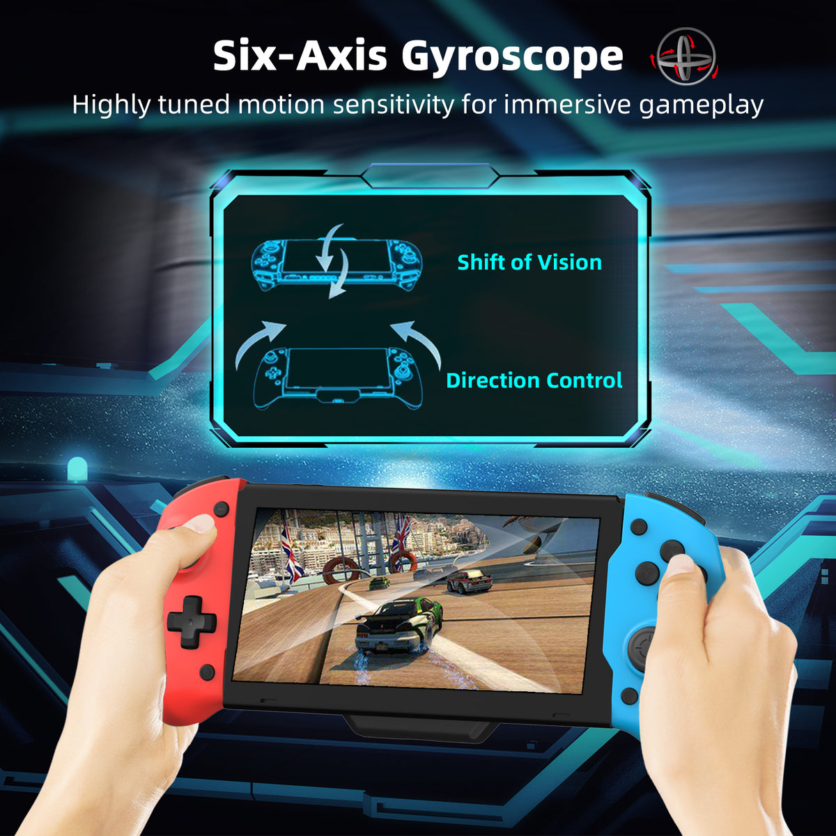 Gripcon controller with Six-Axis Gyroscope for precise motion and direction control