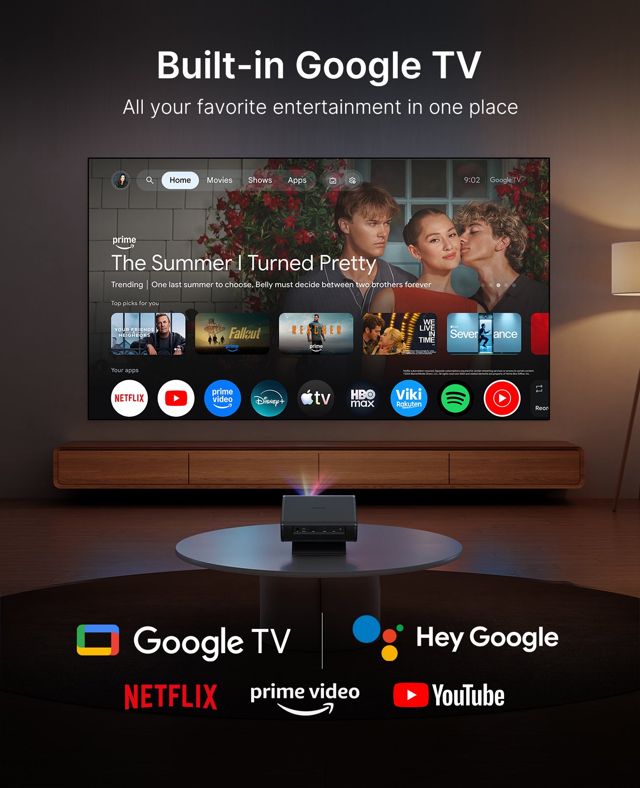 NexiGo Nova Mini Lite RGB Laser Projector with Google TV
