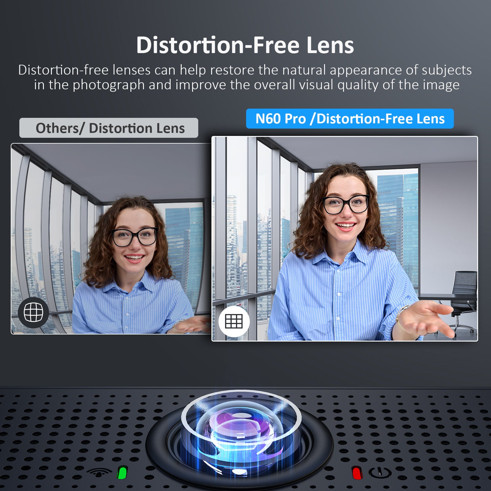 Comparison of Distortion-Free Lens of N60 Pro Camera with Distorted Lens Cameras from Other Brands