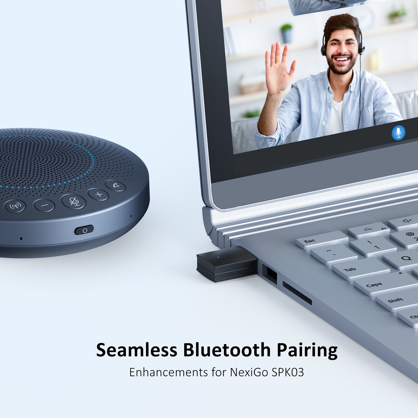 Connect NexiGo SPK03 Speakerphone to Laptop via Bluetooth with this Adapter