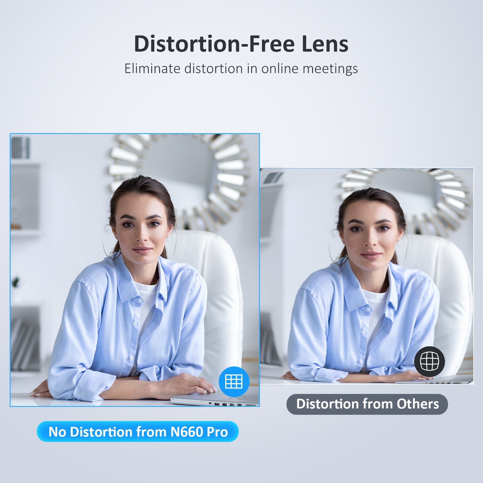 Compared to other webcam images, the N660 Pro does not suffer from lens distortion.