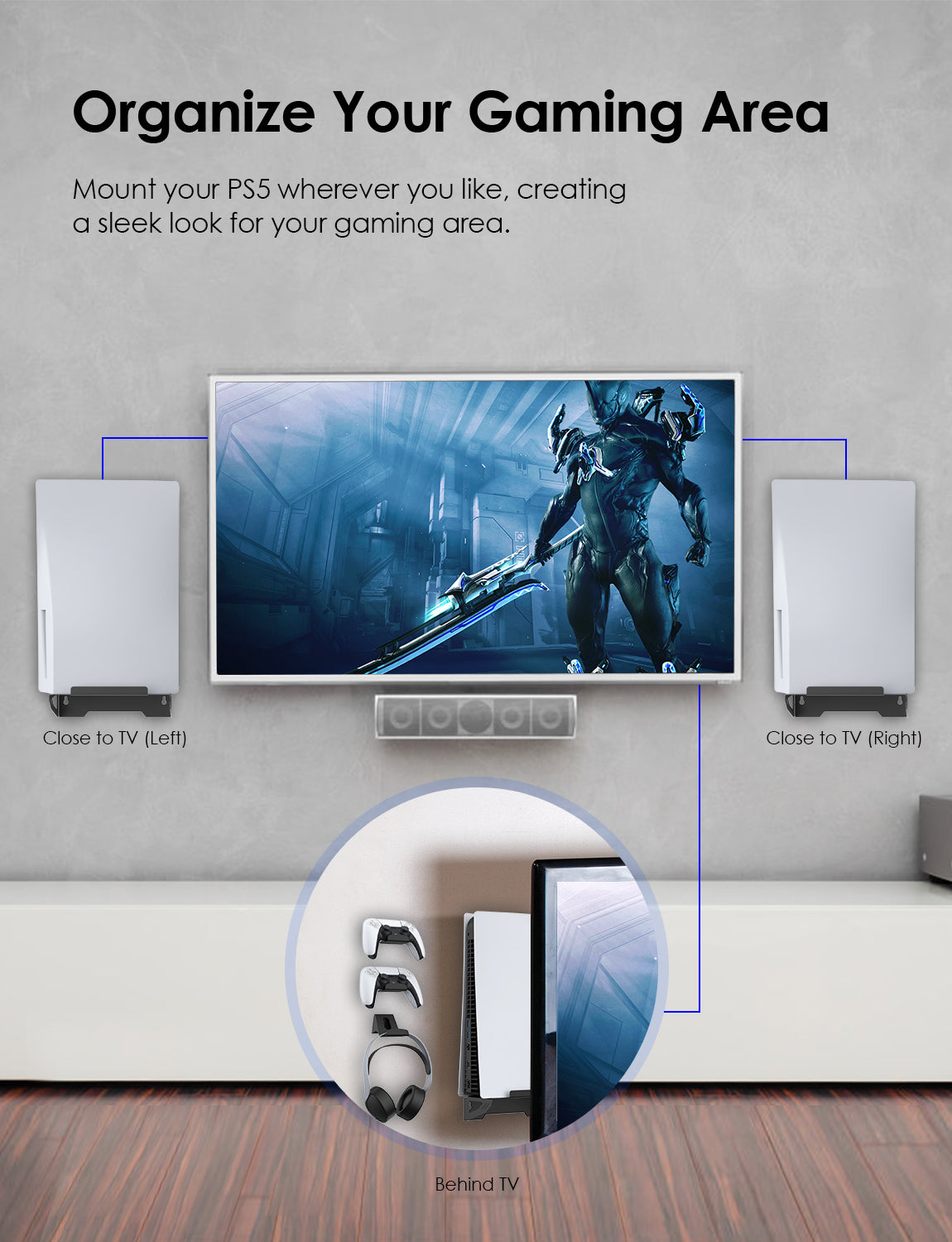Install the console near the TV with this wall mount for a tidy gaming space.