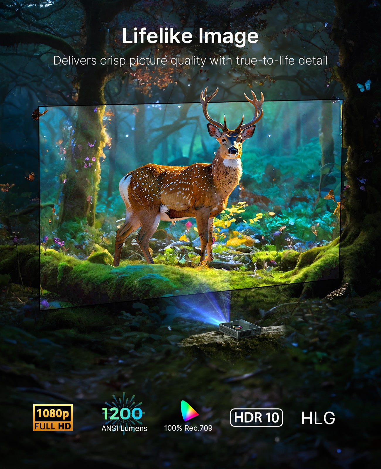Lifelike deer walks out from vivid Nova Mini scene