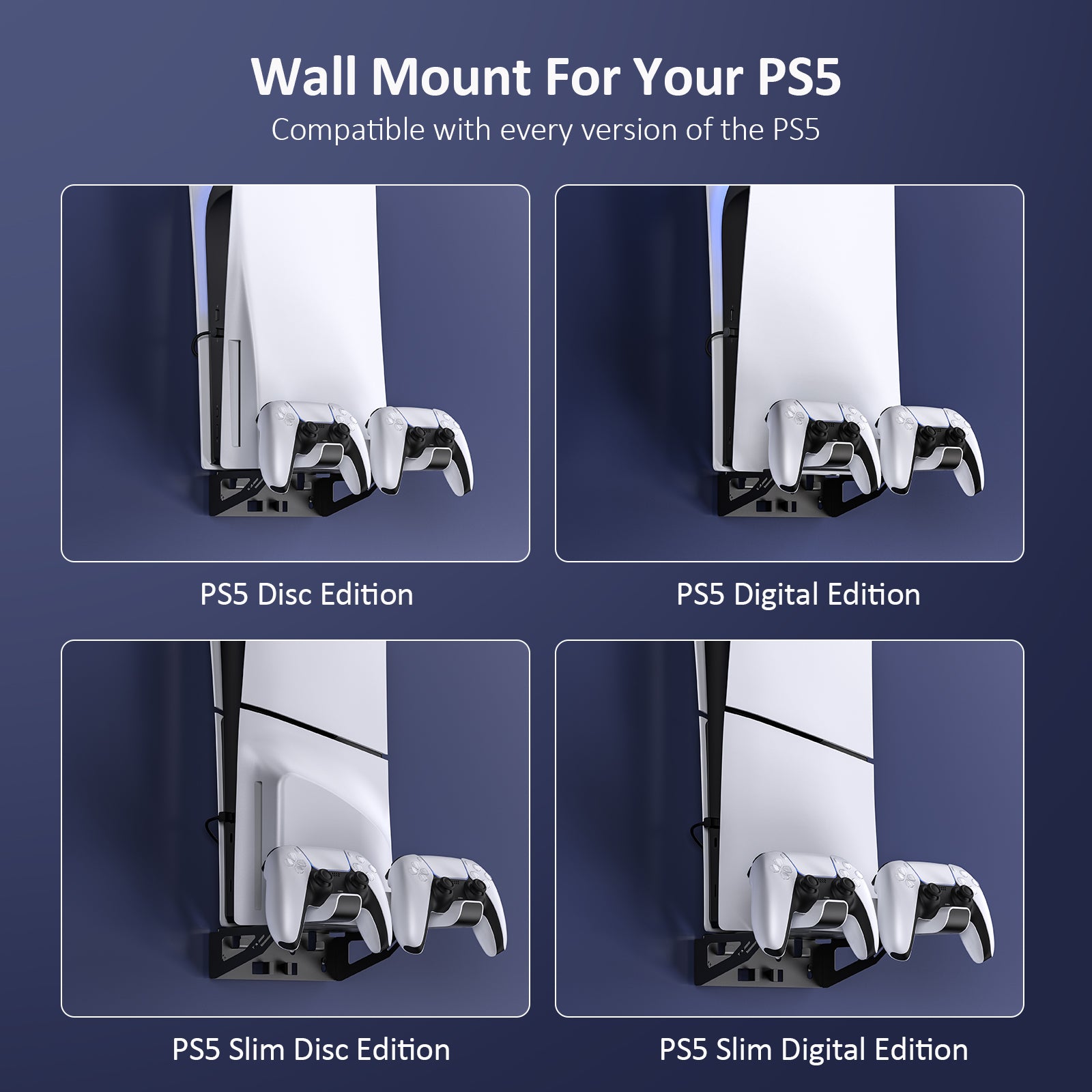 NexiGo PS5 Wall Mount Kit with Charging Station - Thumbnail 4