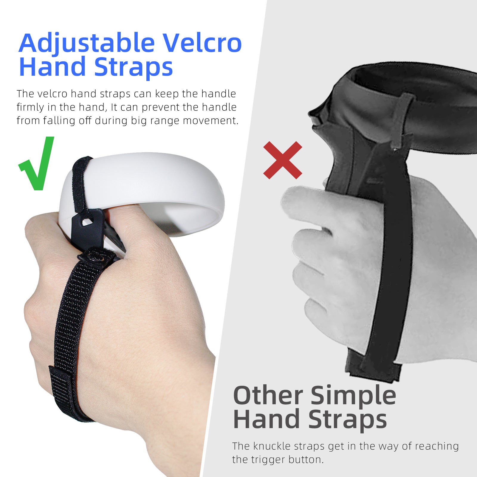 adjustable velcro hand straps