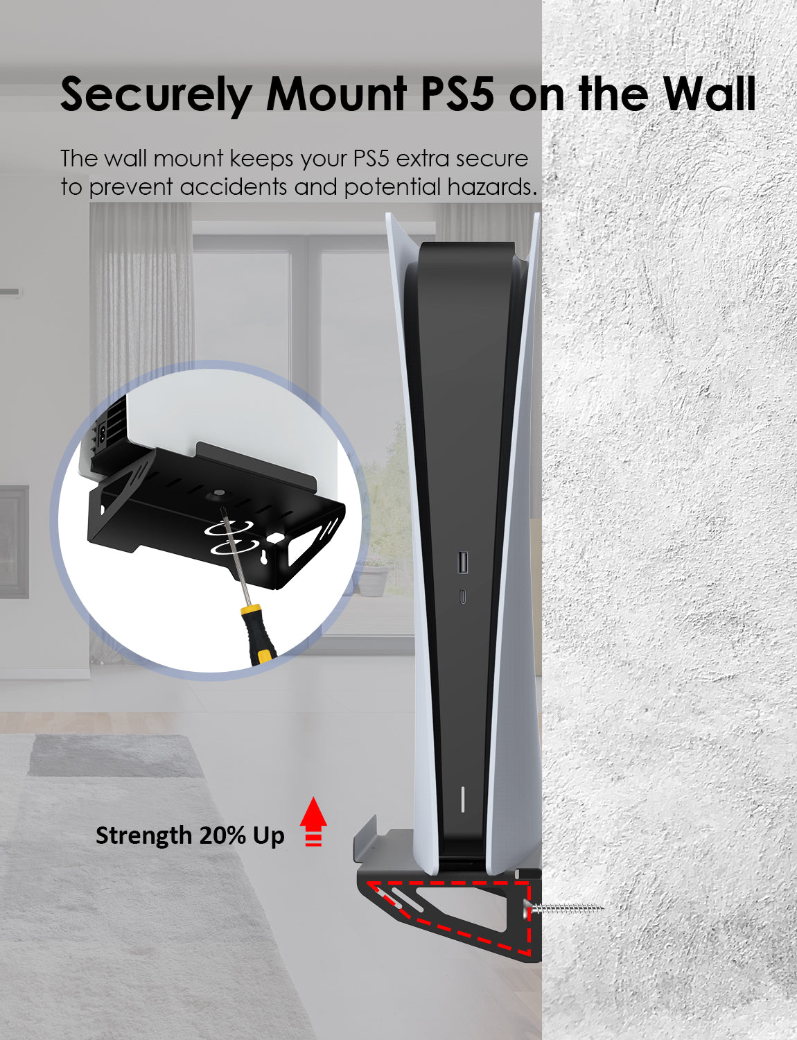 Securely attach the console to the wall mount to prevent accidents and potential hazards.