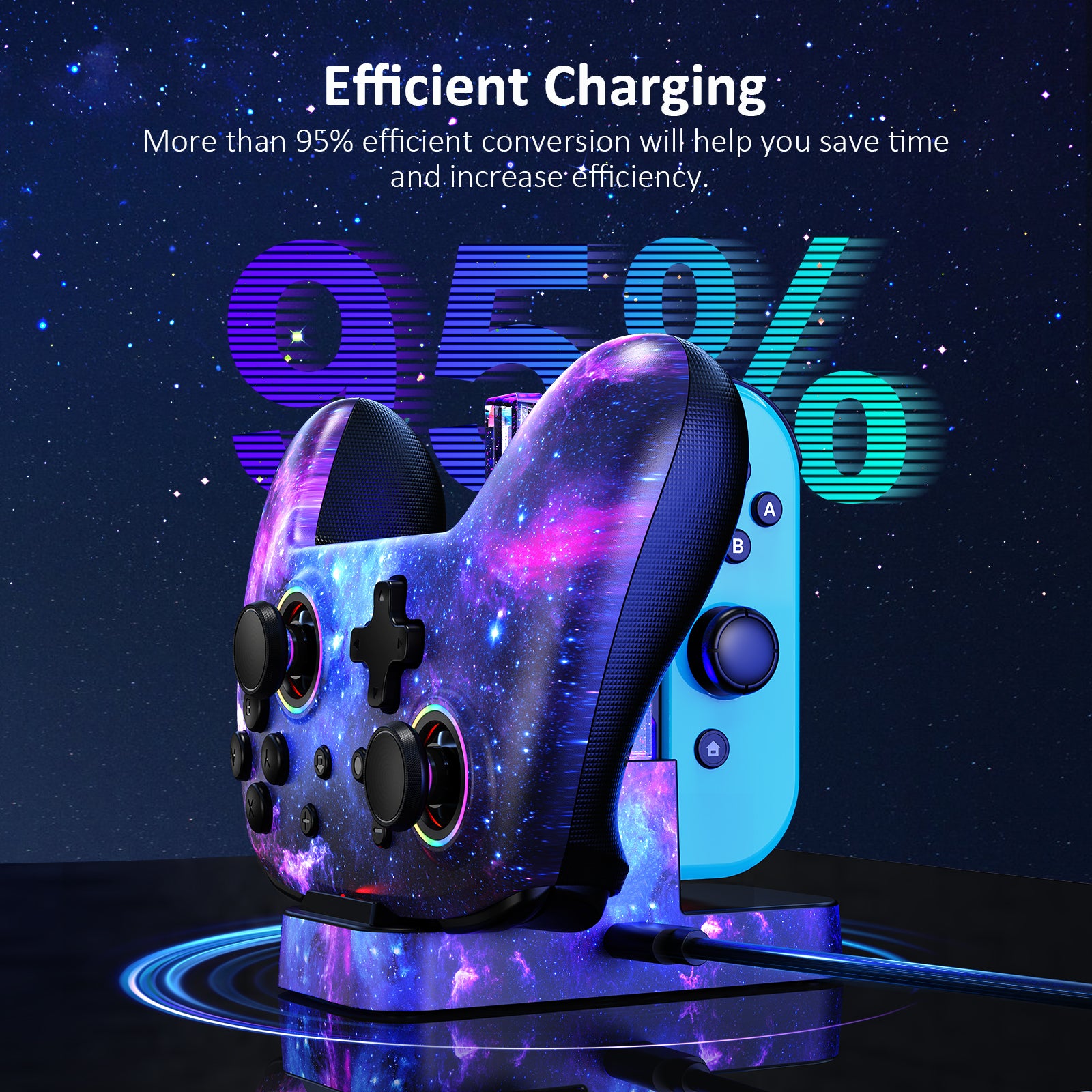 This charging dock with over 95% efficient conversion can greatly save time and improve efficiency.