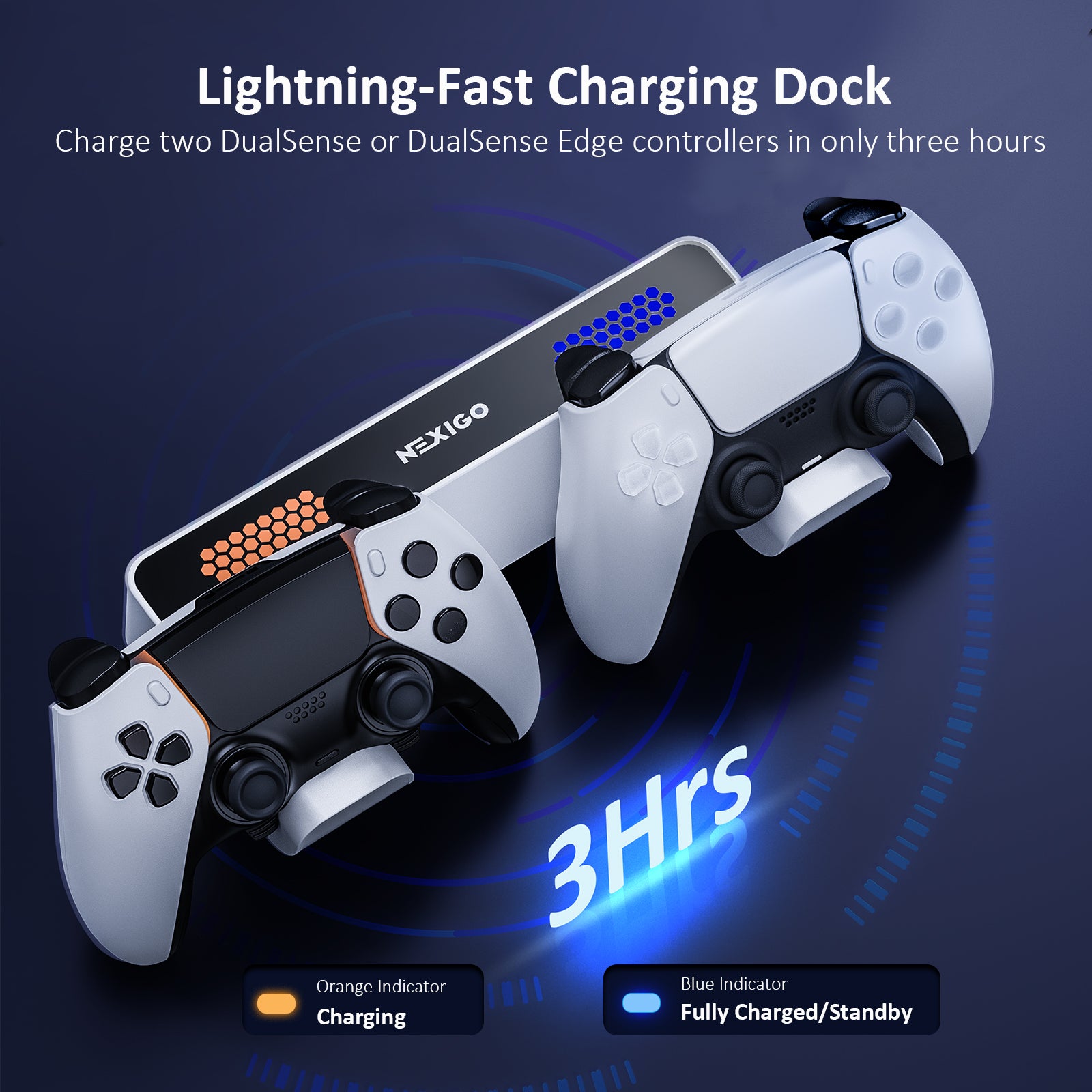 Displaying the charging indicator lights on the charging dock.