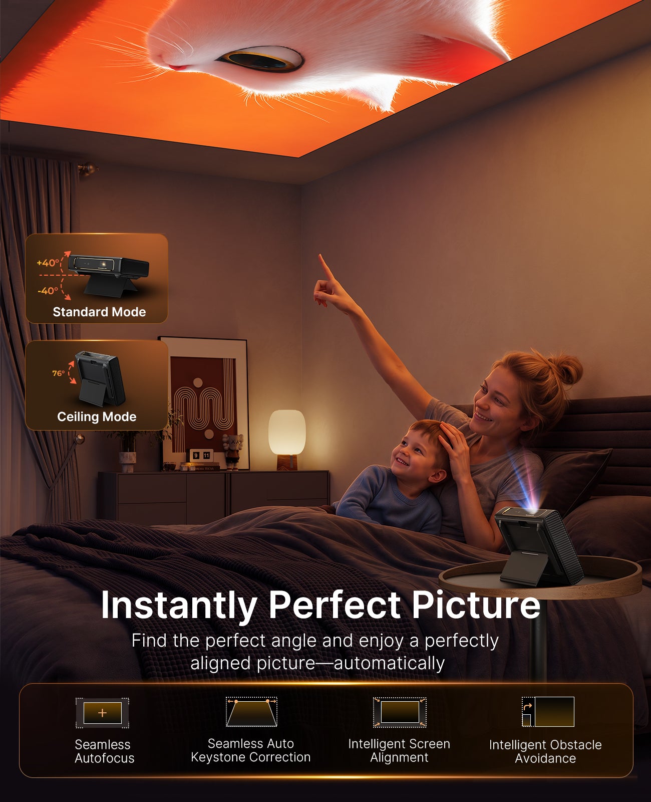 NexiGo Nova Mini Lite RGB Laser Projector with Google TV