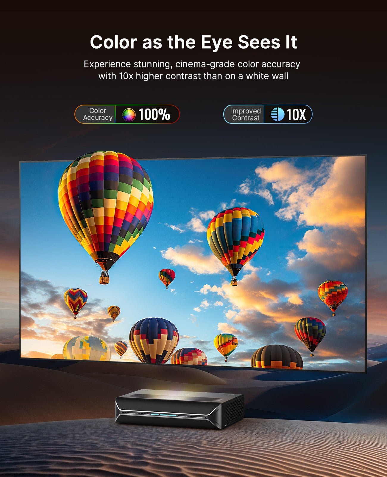 This Ambient Light Rejecting Screen delivers more accurate colors and higher-contrast images.