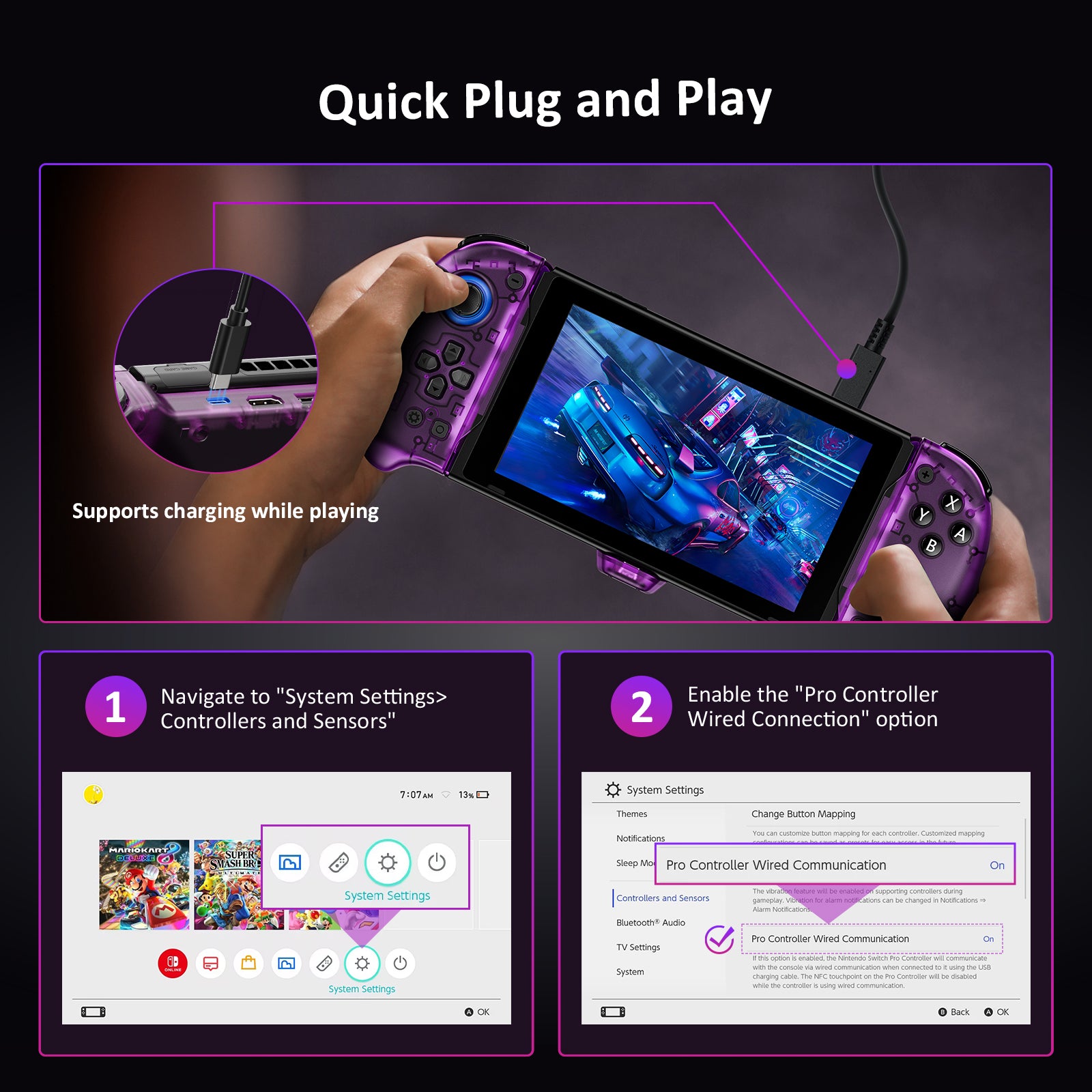 One person gaming and charging simultaneously.