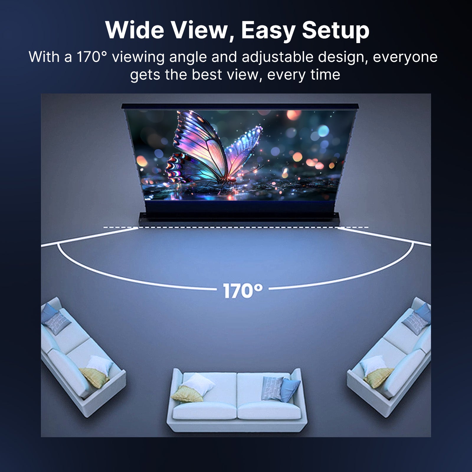 170° is the optimal viewing angle for this screen.