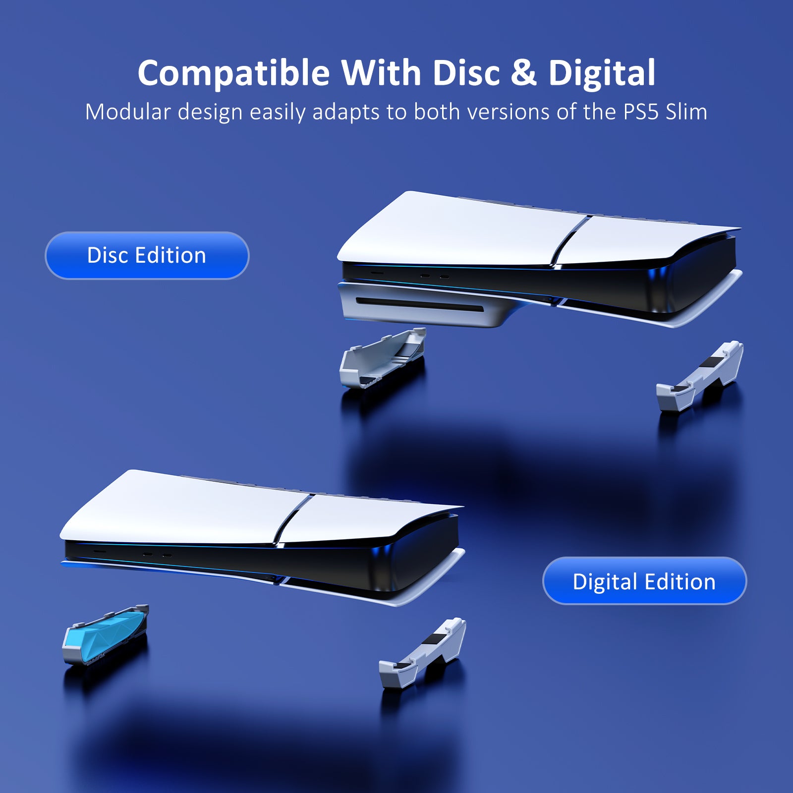 Nexigo's horizontal stand is compatible with disc & digital