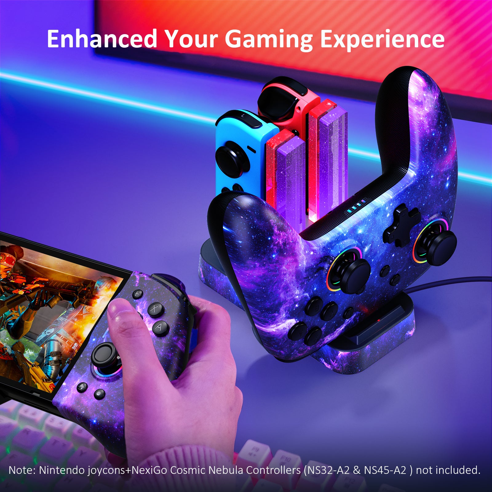 NexiGo Enhanced Charging Dock for Joy-Con & Pro Controller
