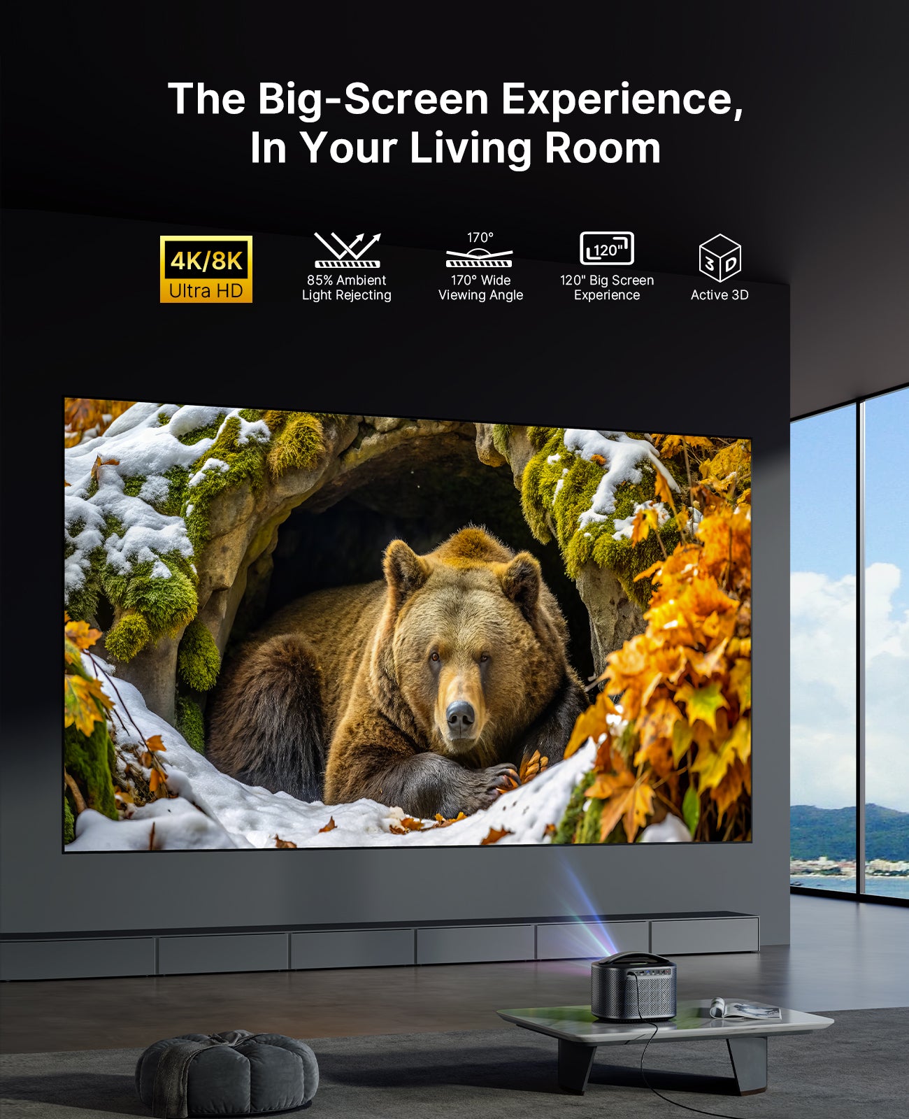 Even in light, a bear in cave stays vivid on Fresnel.