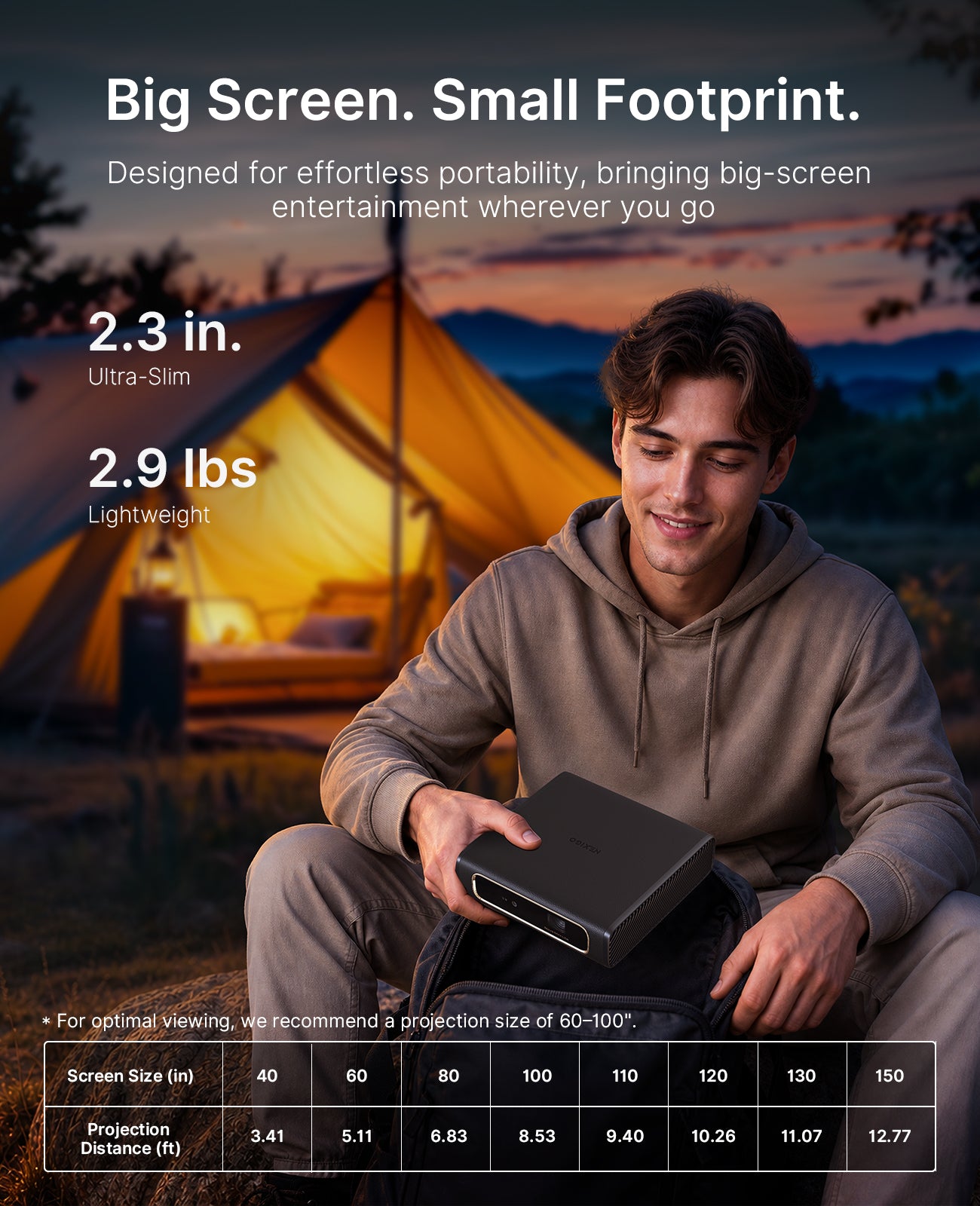 NexiGo Nova Mini Lite RGB Laser Projector with Google TV