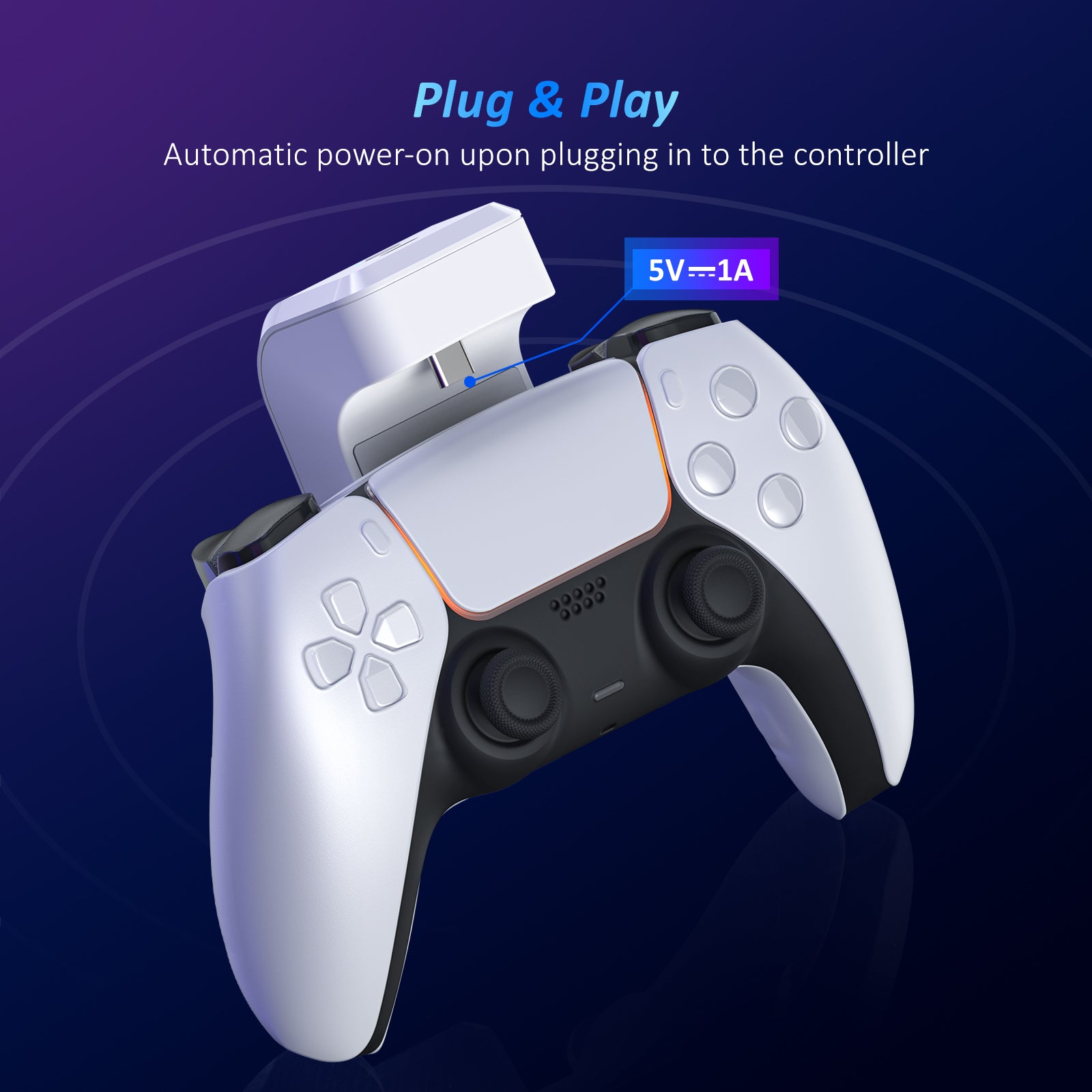 Simply plug the power bank into the controller to use.