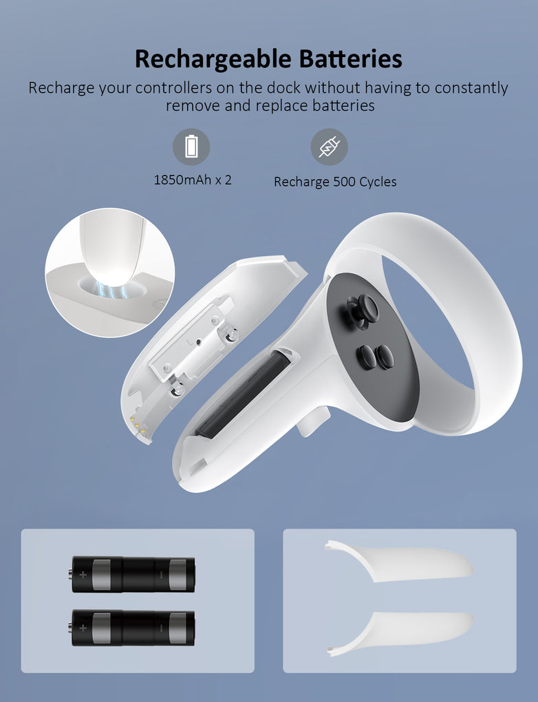 The battery directly charges your controllers, no need to remove or replace batteries.