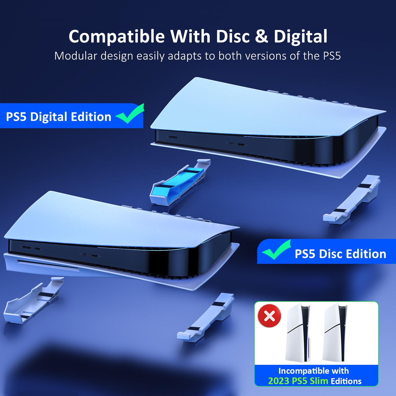 PS5 horizontal stand is compatible with both versions of the PlayStation 5