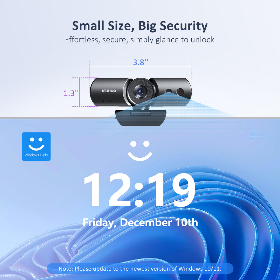 NexiGo HelloCam – 1080p Webcam Mit Windows Hello & Privatsphäre-Abdeckung