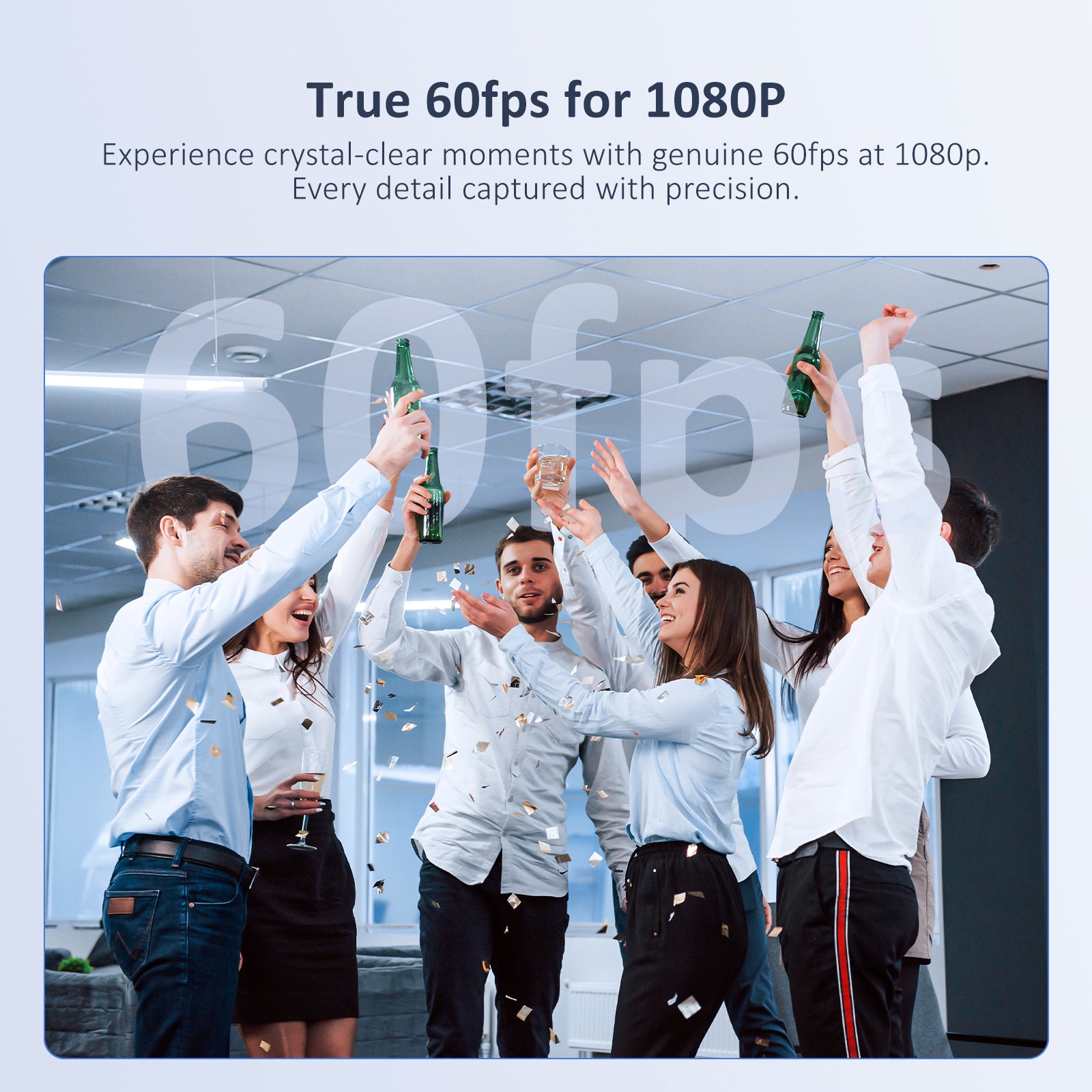 The video is still sharp and clear when people move around.