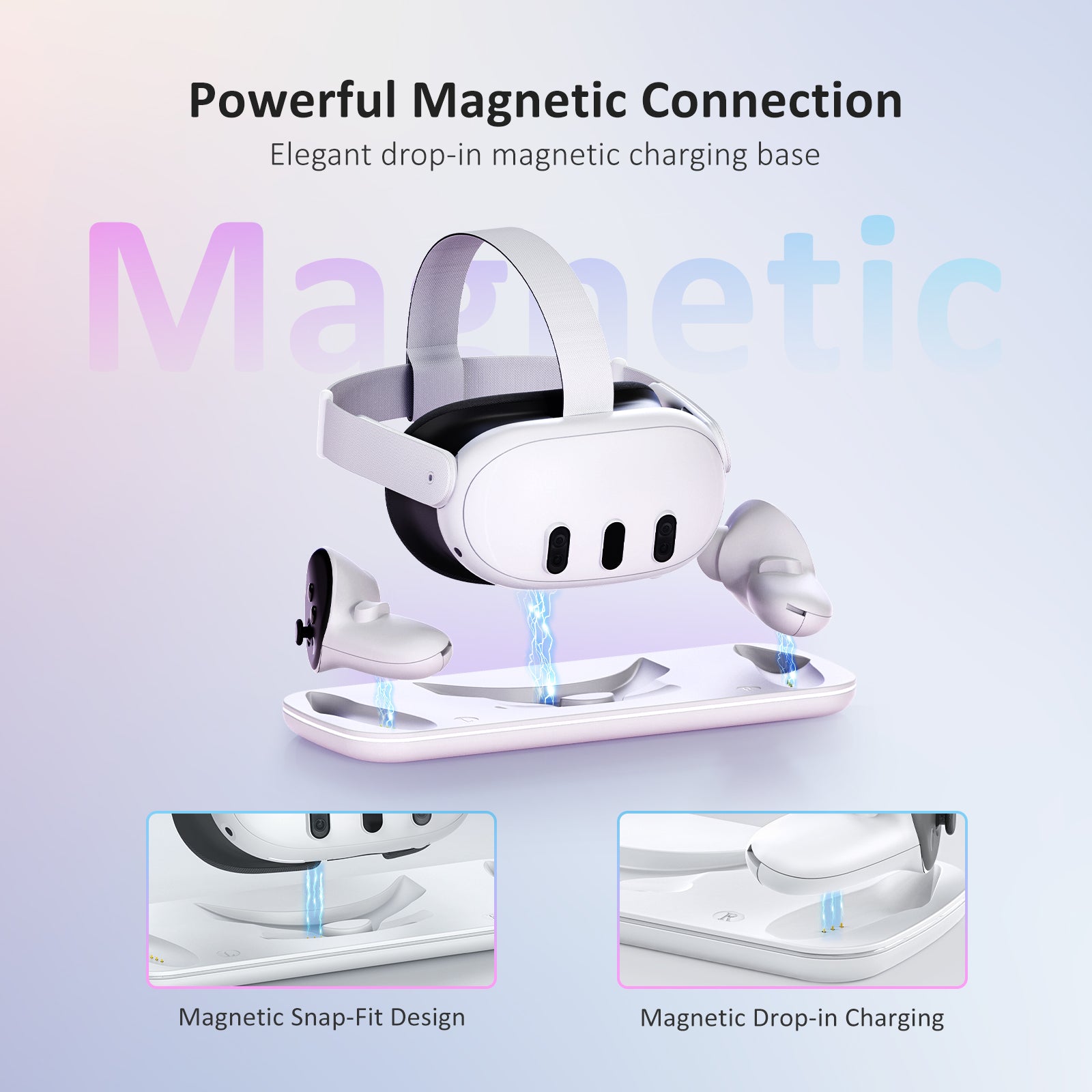 Showcasing the magnetic charging method of the S40 Charging Station.