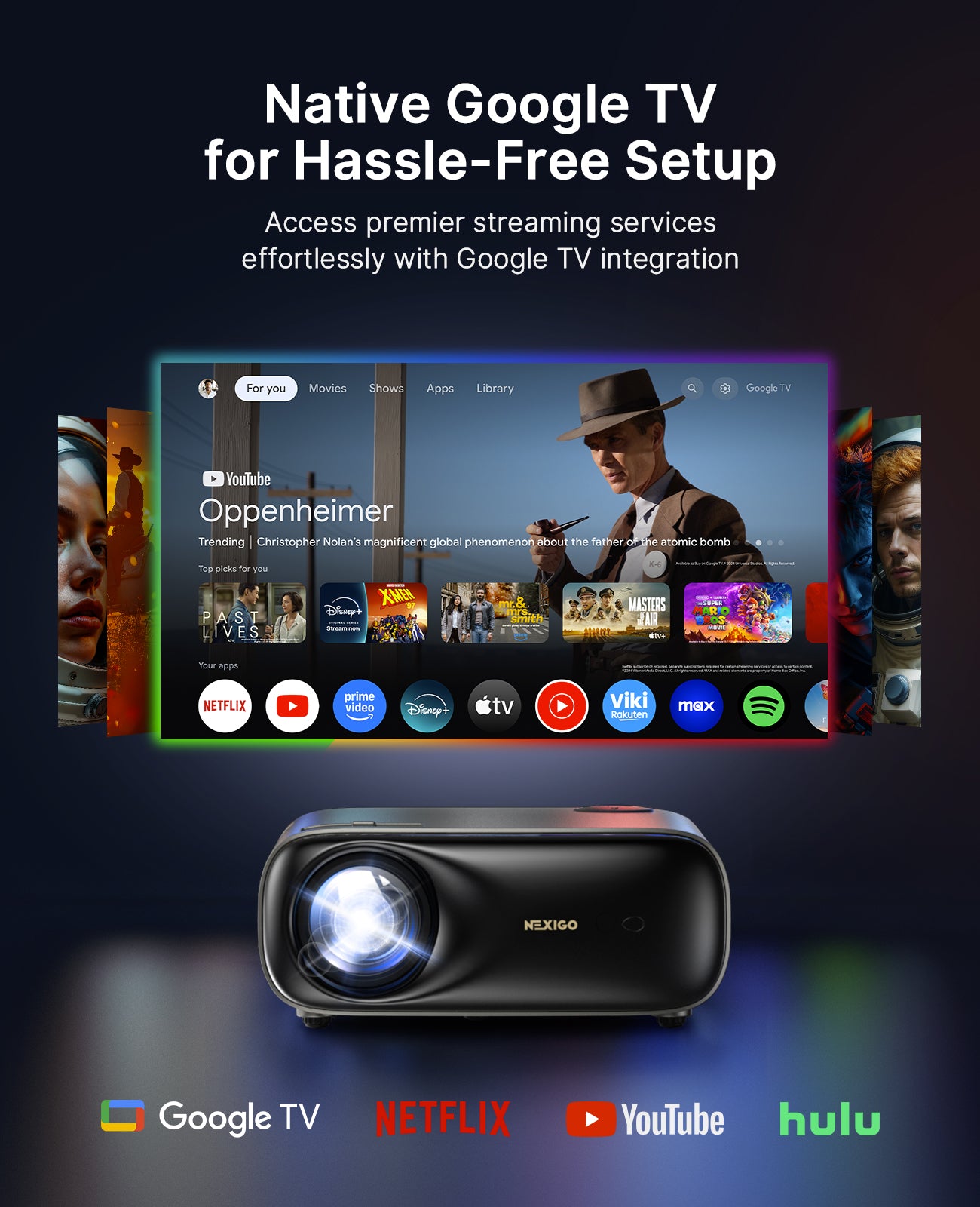 NexiGo PJ40 Pro Smart Projector with Google TV consumerelectronics - NexiGo