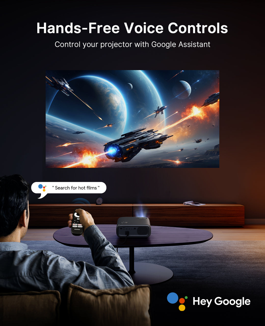 NexiGo PJ40 Pro Smart Projector with Google TV