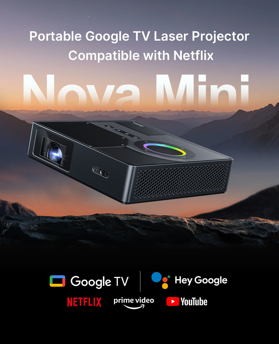 NEGG with-f プロジェクター NexiGo Nova Mini Smart Laser Projector