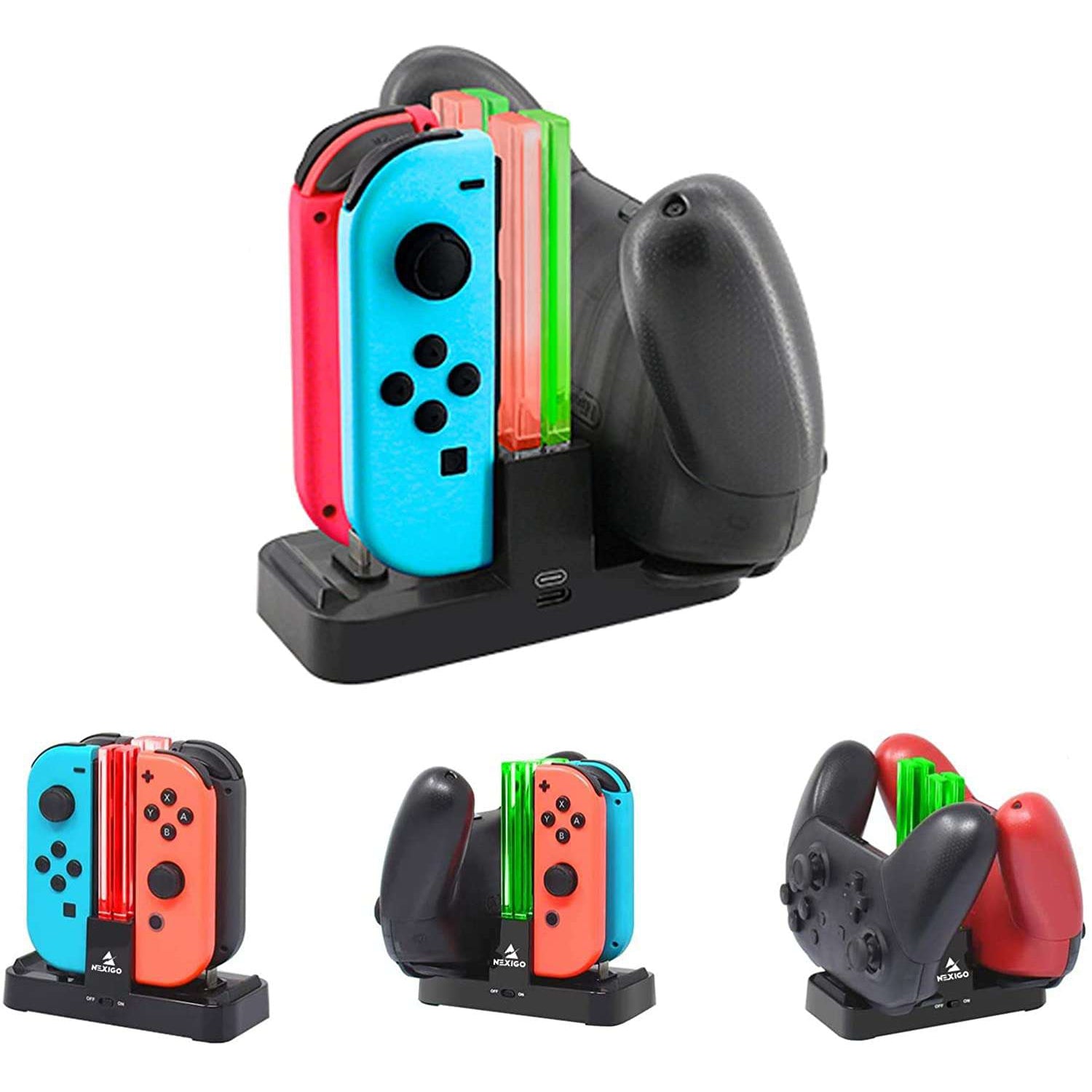 NexiGo Charging Dock for Nintendo Switch Joy-Con & Pro Controller