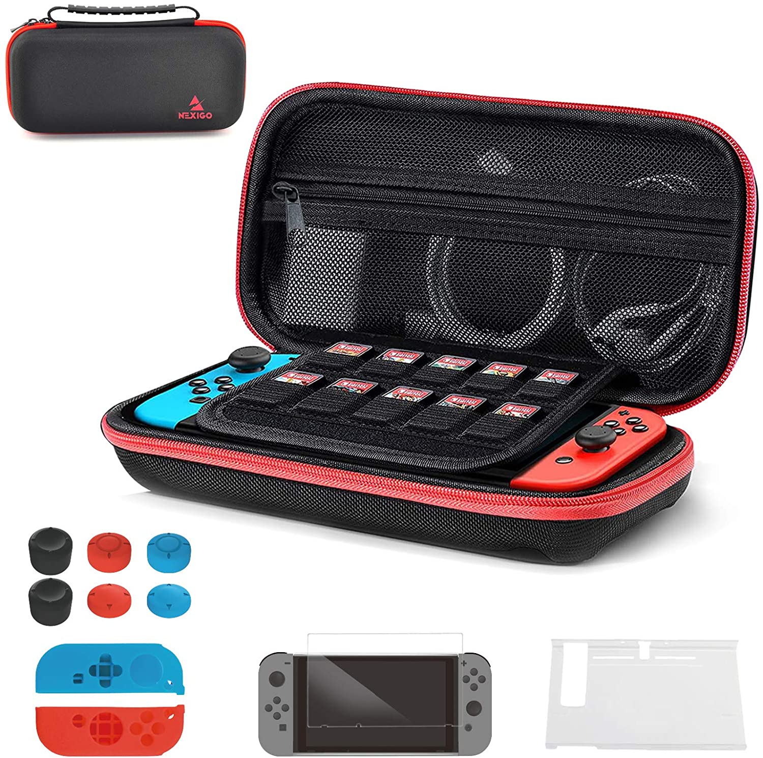 NexiGo Carrying Case and Accessories Kit for Nintendo Switch
