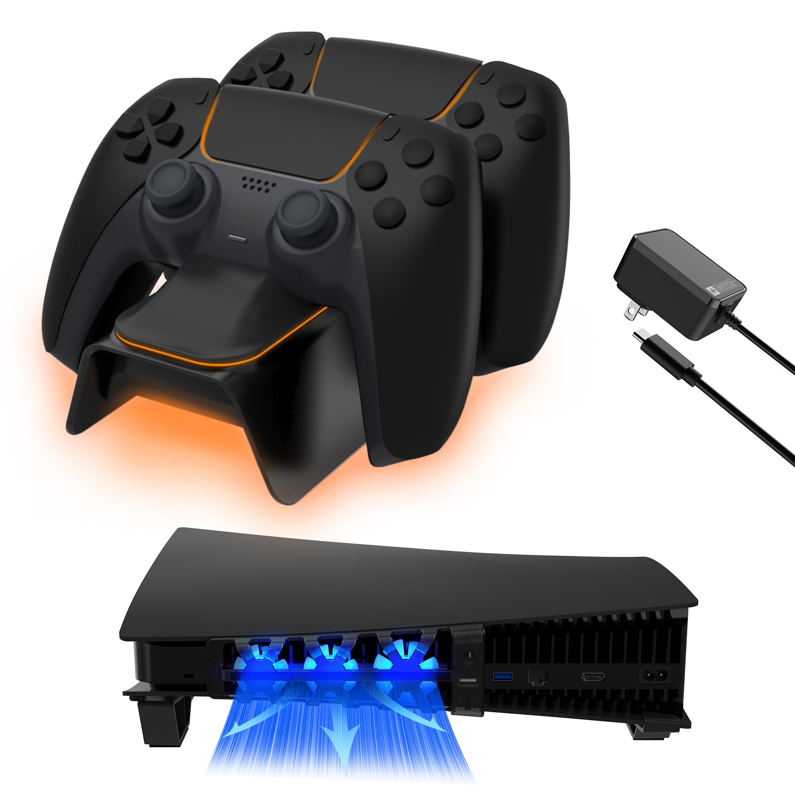 NexiGo PS5 Horizontal Stand with Controller Charger and Cooling Fan.