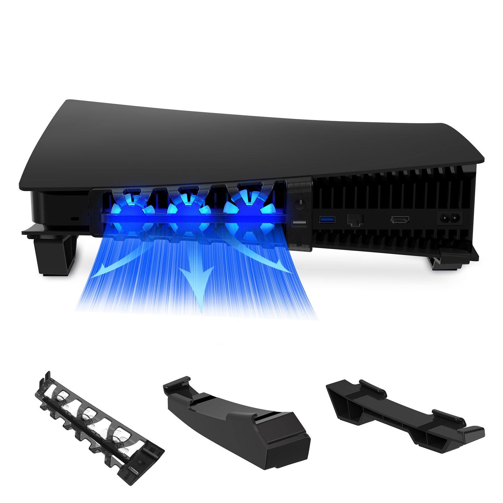 NexiGo PS5 Horizontal Stand with Cooling Fan(BLK)