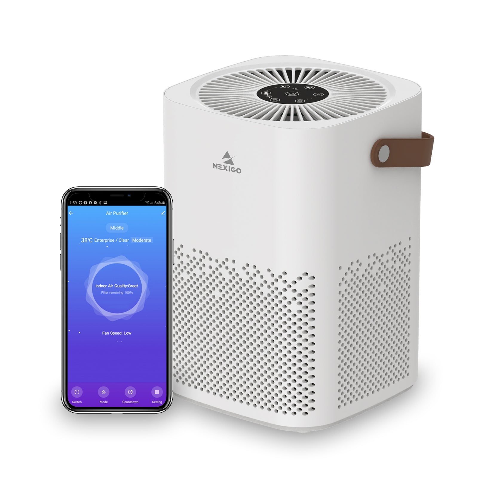 NexiGo mini air purifier with smart app control
