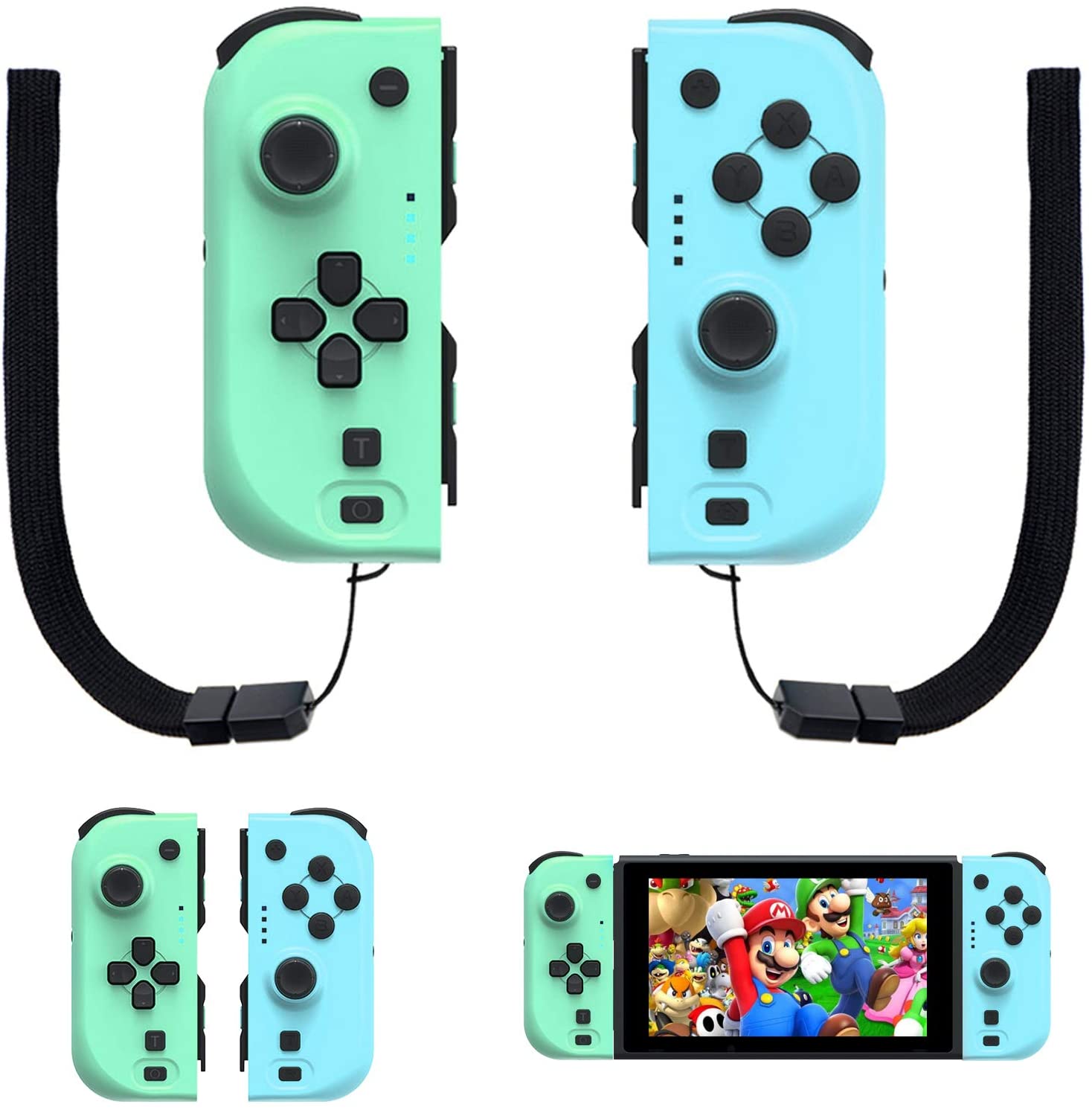Green & Blue Switch Joy-Cons come with two straps.