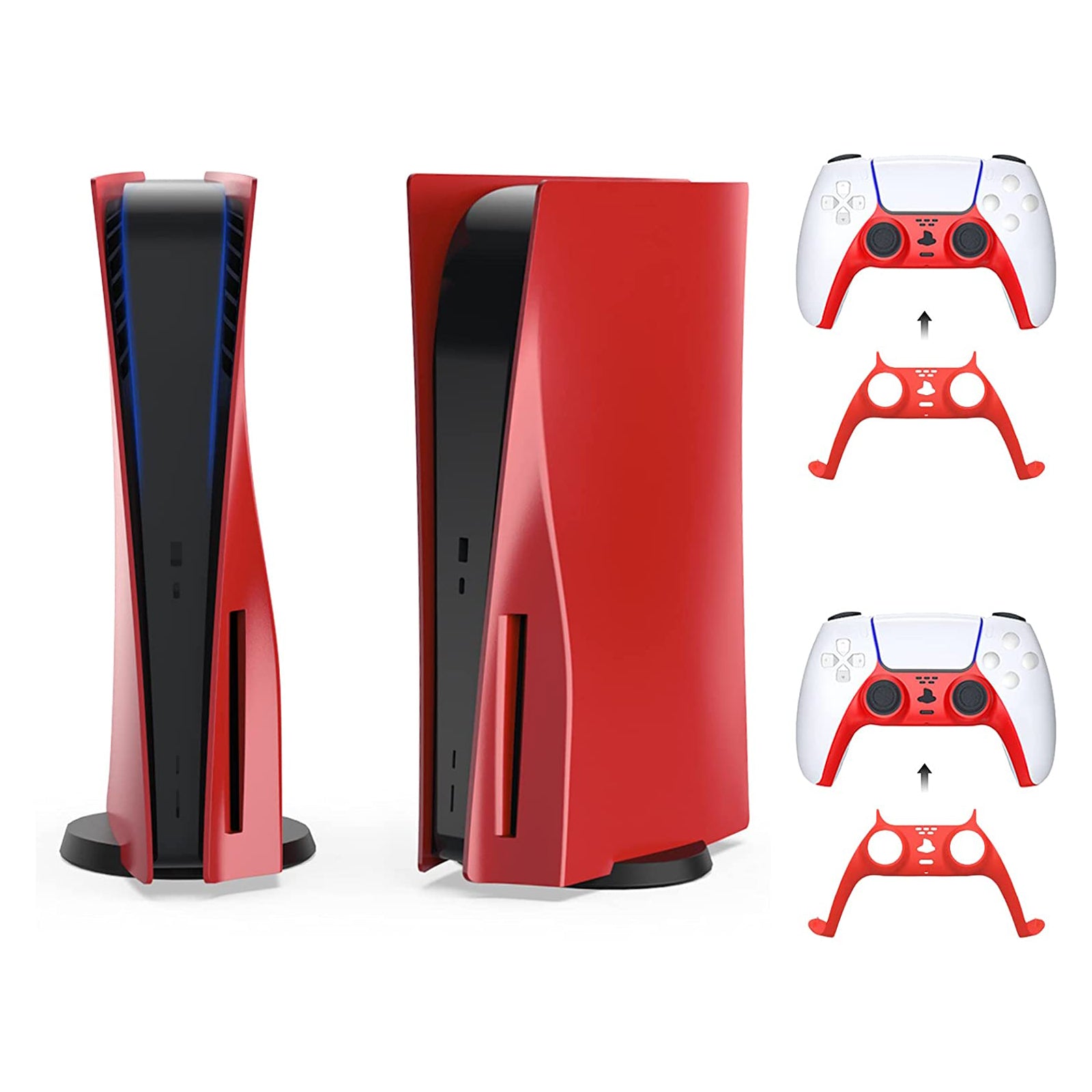 NexiGo PS5 Console and Controller Stylish Cover Kit (Red)