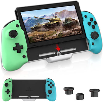 NexiGo Switch Controller for Handheld Mode with Replacement Keycap (Green&Blue)