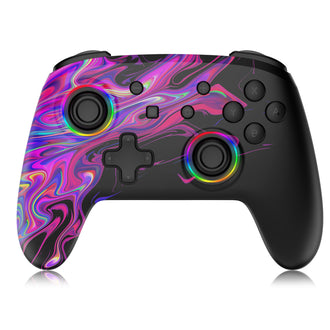The image showcases a cool and stylish skin on the Bluetooth controller. 
