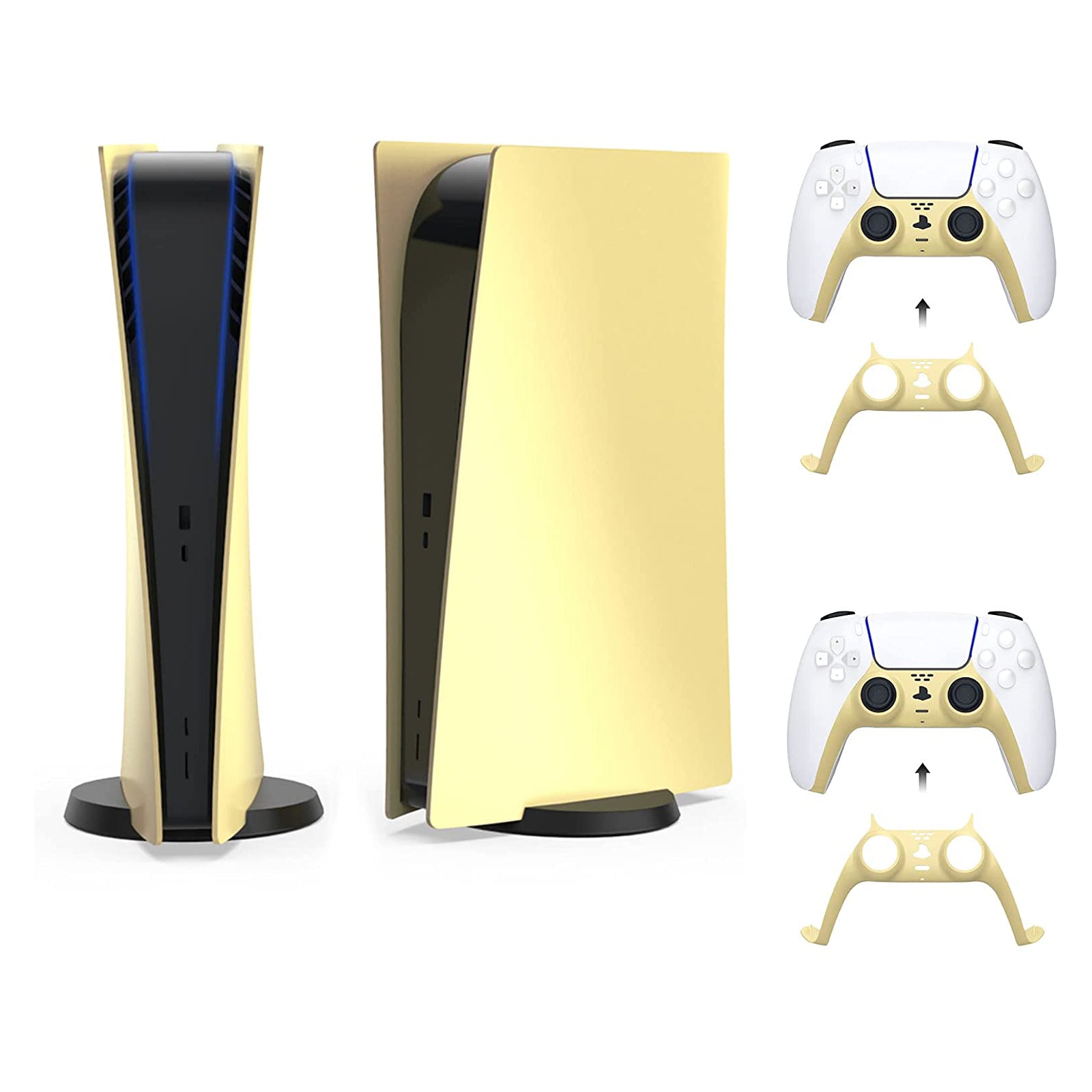 NexiGo PS5 Digital Edition Skin & Controller Skin (Gold)