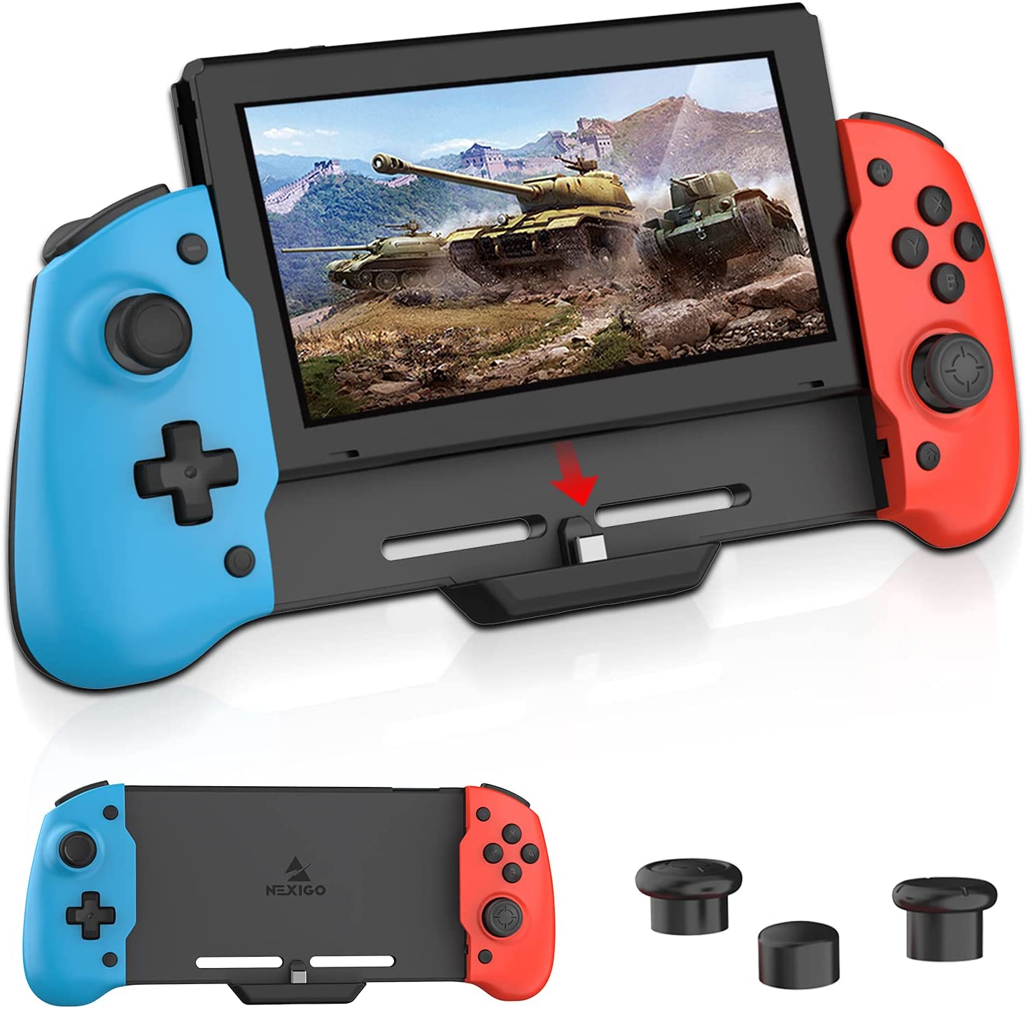 NexiGo Switch Controller for Handheld Mode with Replacement Keycap (Classic)